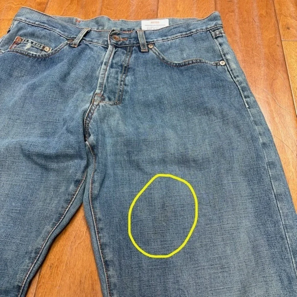 Boss Hugo Boss Selvedge Denim Jeans Comfort Fit Faded Mens Size 33 Designer